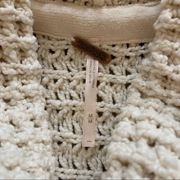 Free People Skyscraper Sleeveless Sweater High Low Tank Top in Cream Size Medium - Picture 5 of 7